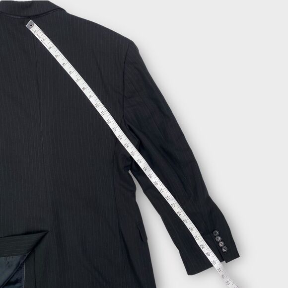 Brooks Brothers Blazer Mens 40R Slim Pinstripe 346 Stretch Black Sport Jacket - Picture 15 of 16